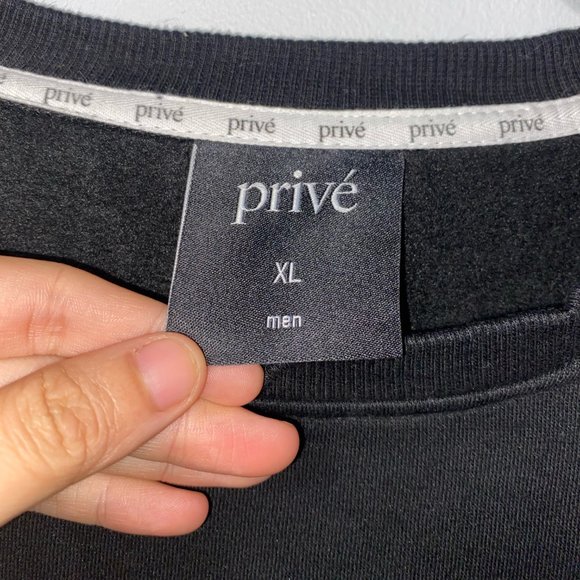 Privé Black Crewneck Sweatshirt Size Extra Large/XL - Picture 2 of 3